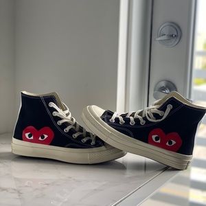 high top designer converse COMME de GARÇONS